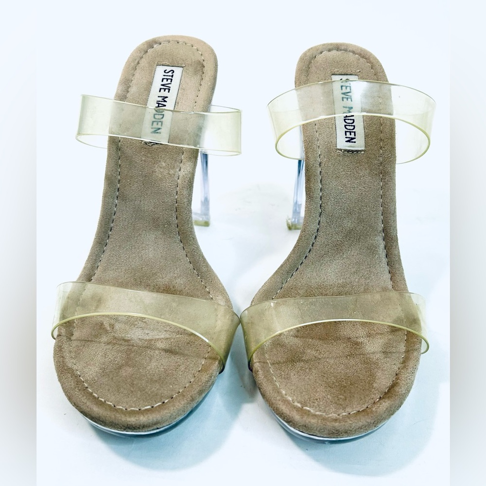 Steve Madden “Glassy” Dressy Translucent Platform Sandals size 8 - Picture 6 of 9